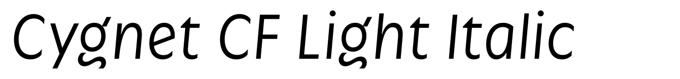 Cygnet CF Light Italic